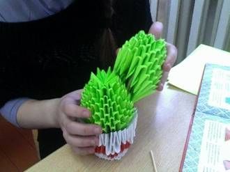 Модульное оригами - кактус склеили