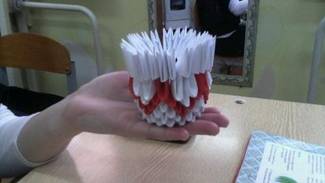 Модульное оригами - кактус надеты модули
