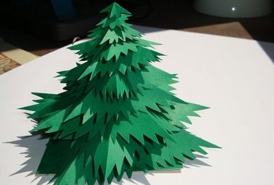 Новогодняя елка из гофрированной бумаги